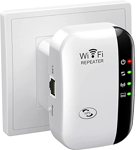 WLAN Verstärker Repeater, WLAN-Extender-Signalverstärker für bis zu 5000 sq.ft, Verstärker mit großer Reichweite und Ethernet-Anschluss, Zugangspunkt, 1-Tasten-Einrichtung, Alexa-kompatibel