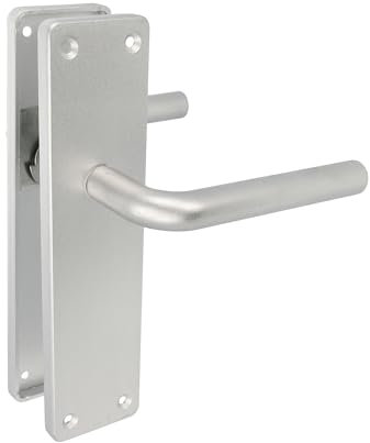 Amig - Juego de Manillas de Aluminio con Placa AL4P - Diseño Elegante y Moderno - Resistente a la Corrosión - Ideal para Interior y Exterior, Plata, Aluminio