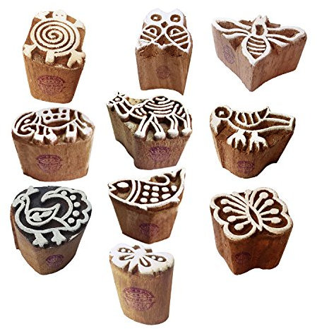 Töpferei Holzdruck Schön Klein Tier Vogel Gestalten Stempel Blöcke (Set von 10)