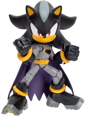 DC x Sonic Shadow som Batman 5 / 13 cm actionfigur | Officiellt licensierad av Jakks Pacific, mycket artikulerad och detaljerad design, samlarförpackning