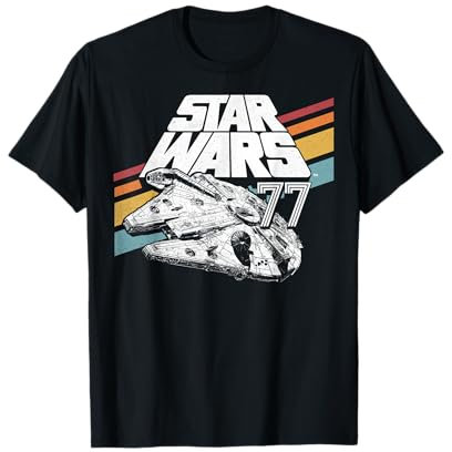 Star Wars Millennium Falcon Retro Rainbow Stripe T-Shirt T-Shirt