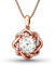 Jeulia Damen Halskette 925 Sterling Silber Knoten der Liebe mit Blume Anhänger Schmuck Geschenk für Damen mit Geschenkbox und Karte (Rosa Gold)