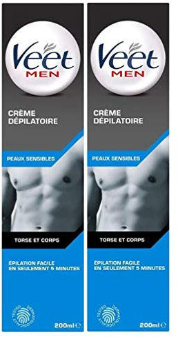 VEET Veet Men Hair Removal Cream for Sensitive Skin, 200 ml, 2 pieces