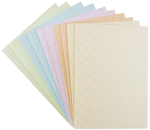 Ideen mit Herz Klappkarten-Set blanko | edel geprägt | 10 Faltkarten (240 g/m²) + 10 weiße Umschläge (120 g/m²) | (PrägungWien | Pastelltöne, Din C6)