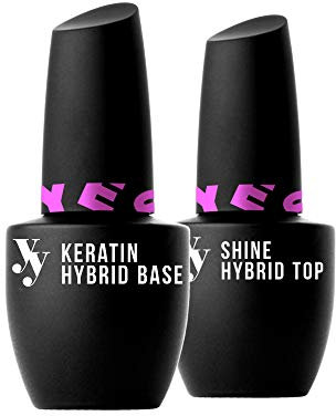 Yes!You Base and Top Keratin and Vitamin Set, Includes Keratin Hybrid Base and Shine Hybrid Top,clear,15 g (Pack of 2)