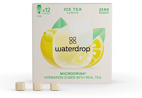 waterdrop MICRODRINK Te Freddo Zero | Te Verde Limone | 12 cubetti per insaporire l'acqua | senza zucchero | Acqua aromatizzata | Freschezza e Idratazione da portare
