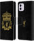 Head Case Designs Officially Licensed Liverpool Football Club Black 3 Crest 1 Leather Book Wallet Case Cover Compatible With Apple iPhone 11