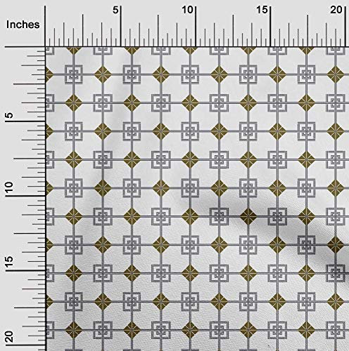 oneOone Baumwoll-Popeline Stoff quadratisches Dreieck Geometrisch Dekostoff Meterweise Bedruckt 42 Zoll Breit