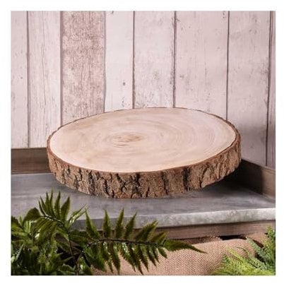 Decor Essentials Rustic Wood Slice Plate Grazing Board Log Slab Cake Stand Wedding Decor Medium/Large (33cm - 37cm)