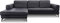 CAVADORE Ledergarnitur Benda / Großes Ecksofa mit XL-Longchair links & Federkern / Inkl. Sitztiefenverstellung / 284 x 87 x 175 / Echtleder: schwarz