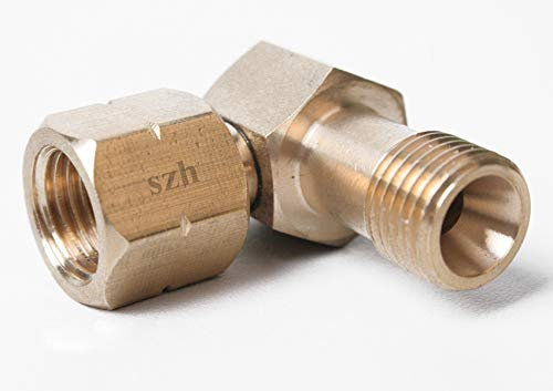Verbindungswinkel Gas 1/4' links 90 Grad Eckverbinder Messing für Gasschlauch Winkel für Gaskocher Gasherd oder Gasflaschen Anschluß im Caravan Wohnmobile oder Camper
