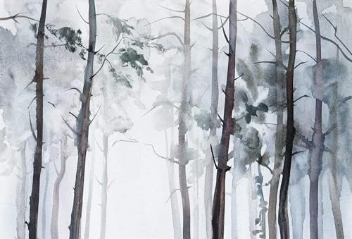 Fototapete - Watercolour Forest 384x260cm - Vliestapete