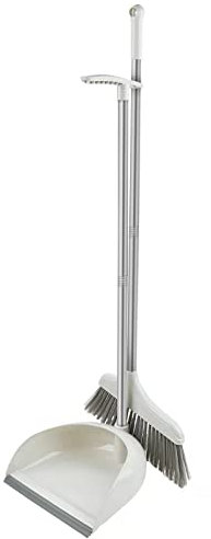 Roellgs Escoba y recogedor vertical con mango largo para limpieza y barredora doméstica