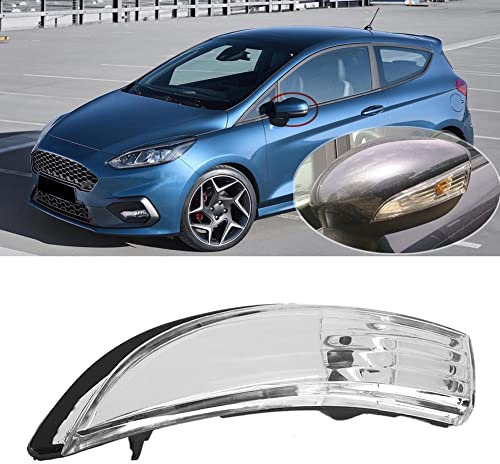 Deror Door Wing Mirror Indicator Lens Door Wing Mirror Indicator Lens Clear Fits for Ford Fiesta MK7/MK7.5 2009-2017(Left)