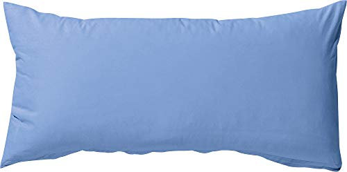 Erwin Müller Zusatz-Kissenbezug, Kissenhülle Renforcé Würzburg, Uni blau Größe 40x80 cm - strapazierfähig und temperaturausgleichend, mit Reißverschluss