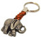ClaroSchmuck Schlüssel-Anhänger Elefant Schlüsselring aus Metall Stärke 2 mm, Band aus Kunstleder, Gesamtlänge ca. 113 mm, Einheitsgröße