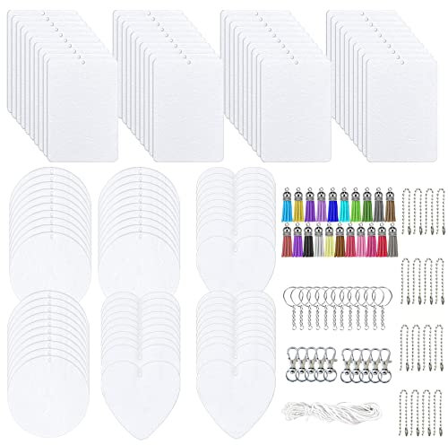 Allazone 160 Stück Sublimations Lufterfrischer Blätter, 100 Stück 3 Gestalten DIY-Lufterfrischer Sublimation Blanko Filz Lufterfrischer mit Seil, Quaste für Den Heimgebrauch und Dekoration Im Auto