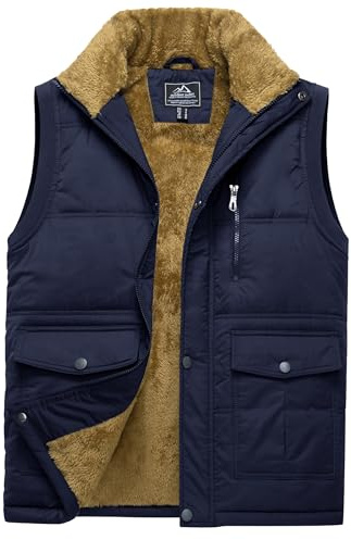TACVASEN Gilet for Men Fleece Outerwear Gilets Outdoor Hiking Vests | Thermal Sleeveless Waterproof Jackets