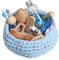 Cesto tesoros bebé. Cesto sensorial bebé. Juego estimulación sensorial Montessori para bebés entre 4 y 18 meses. ¡Más que un juego para el aprendizaje de tu bebé! COLOR AZUL