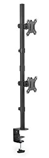 DIGITUS Supporto per monitor - Morsetto da tavolo - Doppio supporto - Verticale - Fino a 32 pollici - VESA 75 e 100 - Nero