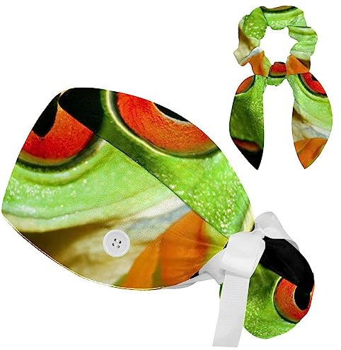 2er-Pack Scheuerhauben mit 2 Haarband-Krankenschwestermützen, Frosch