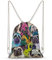 NIBABA Rucksack mit Kordelzug, bunt, Pop-Art-Motiv, Mops, großes Fassungsvermögen, wasserabweisend, Segeltuch, Sport, Yoga, Turnbeutel für Jungen, Mädchen, Frauen, Männer, Beutel mit Kordelzug