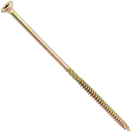 AERZETIX - C69158 - Lot de 25 Vis à bois Ø6x160 mm à tête fraisée - à empreinte étoile Т30 - en acier zingué - menuiserie contreplaqué aggloméré mélaminé terrasse panneaux chevrons bastaings