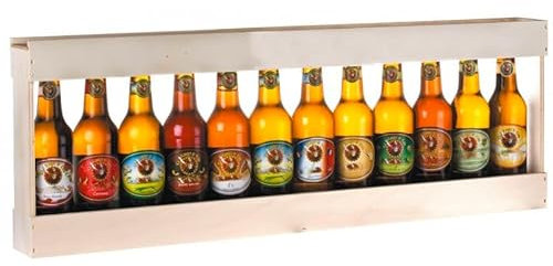 Lot 15 bières Brasserie Gasconha avec Caisse Bois - Coffret degustation biere avec etiquette bouteille personnalisable pour prénom, logo, message… [ Coffret biere blonde ]