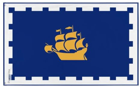 Pixelforma Bandiera del Quebec in diverse dimensioni 100% poliestere stampa con doppio orlo 2. 2 occhielli a sinistra, 160 x 240 cm