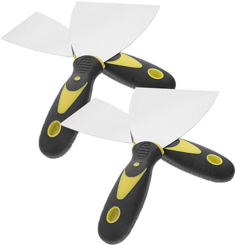 Veemoon 4 Stück Edelstahl Spachtel 2,5 Zoll 4 Zoll Metallschaber Mit Doppelgriff Rostfrei Multifunktionaler Wandspachtel Für Trockenbau Tapeten Rissfüllung Mit Aufhängeloch