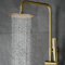 Imex - Colonne de douche thermostatique dorée avec robinet | Ensemble de douche avec pommeau et pommeau anticalcaire effet pluie | Robinetterie en laiton et acier inoxydable S.304 avec barre