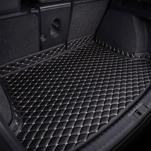 SZFCL Auto Leder Kofferraummatten für Mercedes Benz GLE 350 Hybride C167 Coupé AMG Line 2019-2023 2024, Cargo Teppich Kratzfest rutschfest Kofferraum Schutzmatten Zubehör,Black-Beige-1