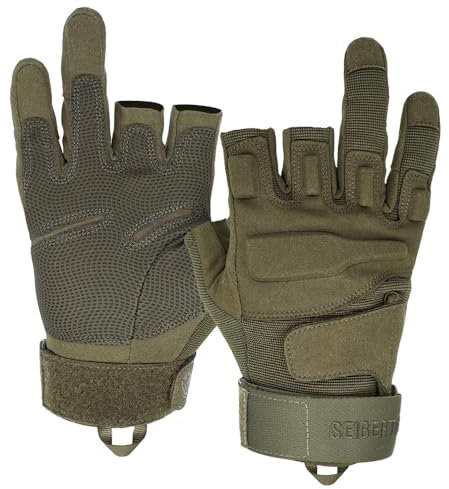 Seibertron S.O.L.A.G-T Handschuhe 3 Finger frei 2 fingerTaktische Sport wasserdichte Touchscreen Stoßschutz für Jagd Army Green M