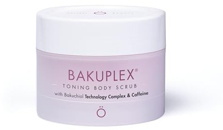 Skön Bakuplex Körperpeeling mit Vitamin B12 und E, Koffein und Bakuchiol, glättendes Körperpeeling, entfernt abgestorbene Zellen, für alle Hauttypen, 200 ml