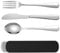 HOTUT Campingbesteck, 4 Stück Edelstahl Reisebesteck mit Etui, Besteckset to go, Edelstahl Sporks besteckbox für unterwegs, Outdoor, Reise, Arbeit, Schule, Spülmaschinenfest - Schwarz