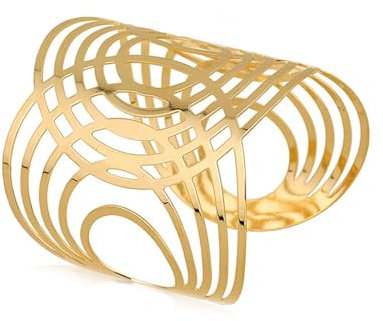 ZENGSING Vergoldete Armspange Goldarmband für Frauen - Chunky Cuff Bangle Boho Gold Bangles Chain Armbänder Coil Open Cuff - Geschenke (Gold A)