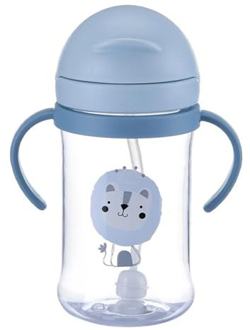 Générique Tasse À Paille Anti-Fuites Pour Bébé, 400ml Biberon Eau, Gobelet Avec Bec Anti-fuite, Paille Lestée, Tasse Apprentissage Avec Boule Gravité, Gobelet Écologique (Bleu)