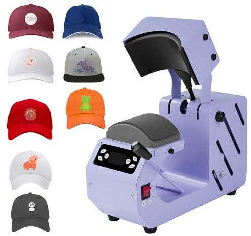 Outbit Hat Press Machine, Automatic Cap Press, Electric Multifunctional Cap Heat Press Machine with LCD Control, Automatic Heat Transfer Sublimation Printing for Vinyl, Sublimation, Heat Transfer