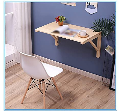 KAZUP Moderner und minimalistischer Wandklapptisch, hölzerner Wandklapptisch, wandmontierter Klapptisch, schwebender Arbeitsplatz für Zuhause, Büro, Arbeitszimmer (75 x 50 cm)