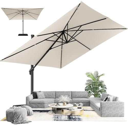 Hotime 3x3m Sonnenschirm Outdoor-Schirm mit Aluminium-Gelenkarm und 5-fach Höhenverstellung, Wasserabweisend und UV-geschützt, Perfekt für Pool, Terrasse oder Gewerbliche Nutzung