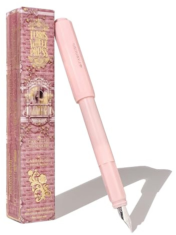 Ferris Wheel Press , Carousel Fountain Pen, Acrylic blend body, Air-sealed click locking cap, Billowing Blush, Pink, Fine Nib