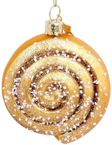SIKORA Zimtschnecke besondere Weihnachtskugel Glas Christbaumschmuck Deko Figur Weihnachten Anhänger Ornament - Trend Line - BS675