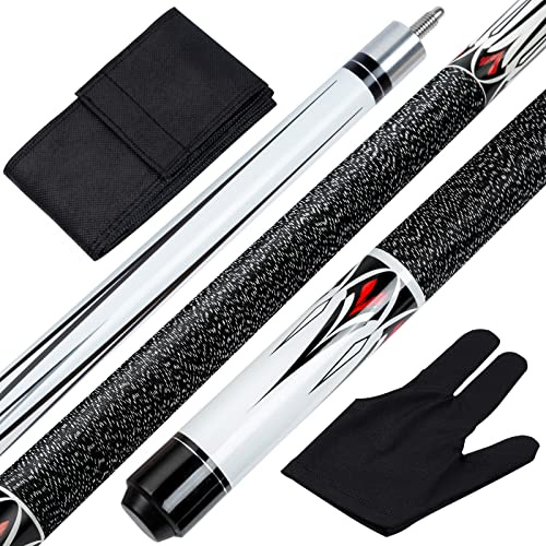 Teekerwang Pool Cue Stick - 58 inch Maple Billiard Pool Stick, 2-Piece Billiard Pool Cue Stick, 19/20 oz 1/2 Maple Pool Cue Stick Kit (19 OZ)