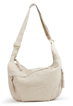 AdiStylinno Borsa a mezzaluna per donne e uomini, borsa a tracolla Hobos in nylon di grande capacità, borsa a tracolla da donna con tracolla regolabile, borsa a mezza luna tinta unita per uso