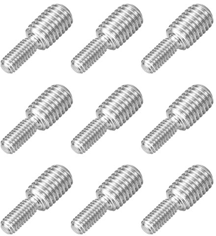 sourcing map M6 x 15 mm auf M10 x 15 mm Doppelend-Gewindebolzen, 9 Stück, 304 Edelstahl, Gewindereduzierer, Adapter für Möbel, Maschinen, Montagebefestigung