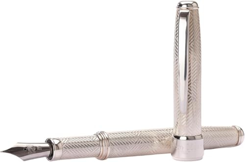 Grifos - Füllfederhalter aus Sterlingsilber 925 - Personalisiert - Leinwand Gravur - Italienische Handwerkskunst - Besonderes Geschenk für einen Besonderen Anlass - Nachfüllungen Inklusive
