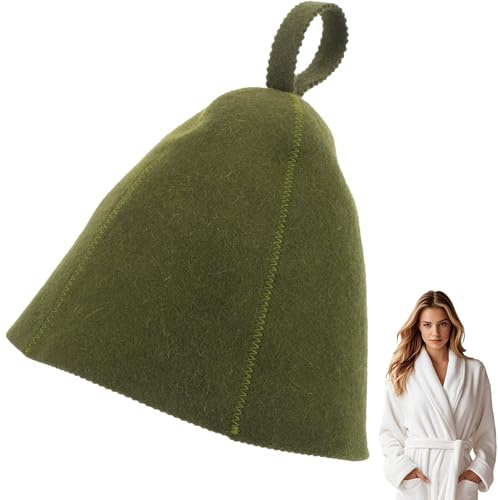 Sauna Hat Natural Wool Sauna Cap for Men Women Eco-Friendly Comfortable Insulating Headgear for Spa Steam Room Bathhouse
