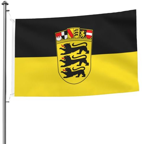Flagge des Bundeslandes Baden-Württemberg 1,5 x 2,4 m doppelseitige Flagge – robustes Deko-Banner für den Außenbereich und den Garten