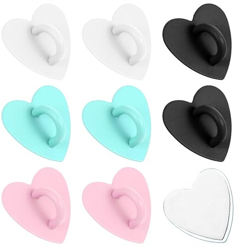 8 Stück Herz Handy Ring Halterung, Tragbarer Ring für Handyhülle, 360 Drehung Handy Rings Ständer, Selbstklebende Metall Telefon Fingergriff Schlaufe Ständer, 4 Farben