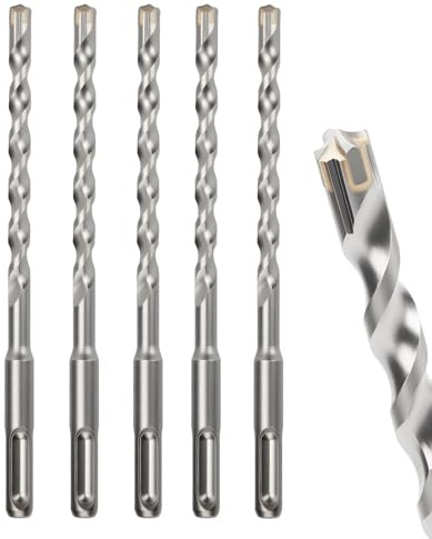 MOXPIFY 5PCS 8mm SDS Masonry Drill Bit 160mm Long for Reinforced Concrete | Brick Walls, 8 mm Hammer SDS Plus Drill Bit (8mm x 160mm x 5)